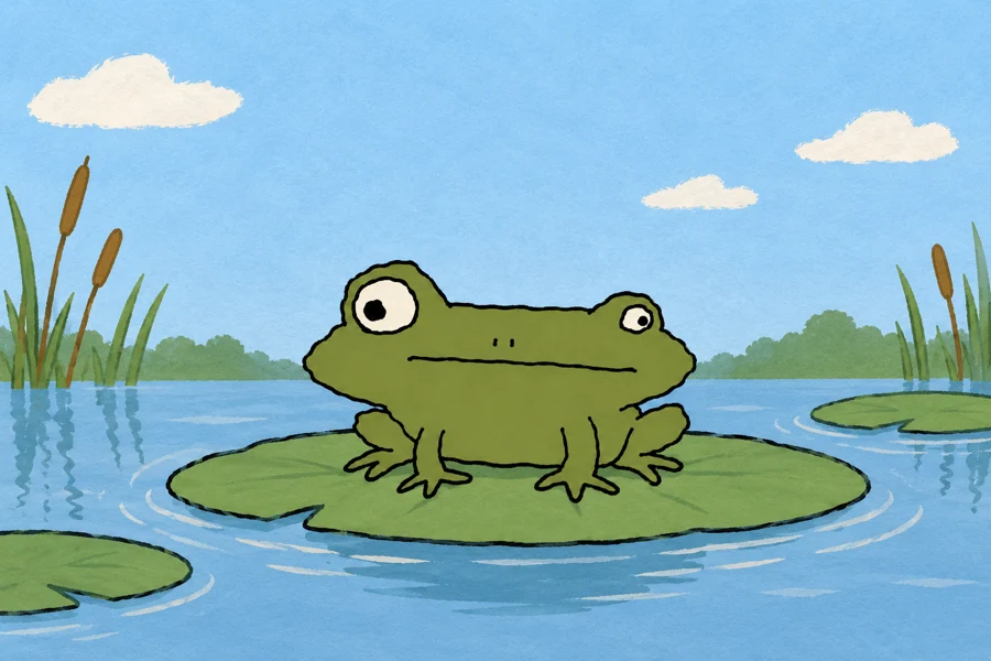 FOGGY enjoying a quiet afternoon on a lily pad