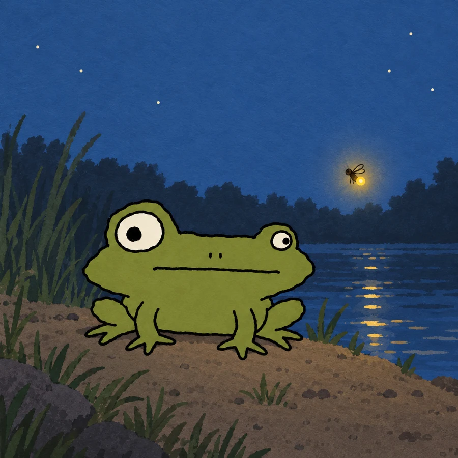FOGGY watching a firefly at twilight